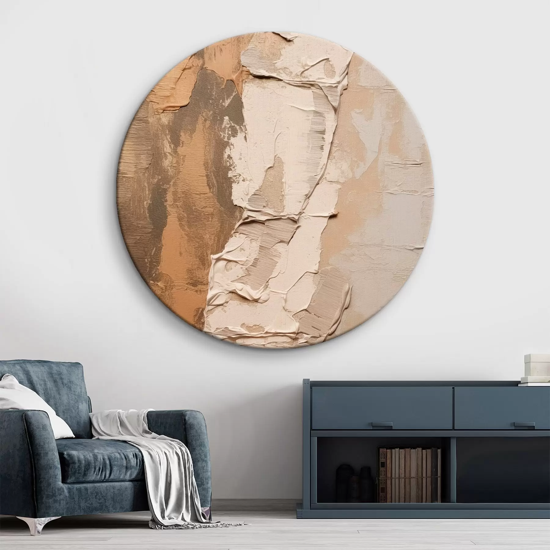 fotótapéta Absztrakt festmény vastag ecsetvonásokkal, bézs és barna tónusokkal, texturált felülettel, semleges színpalettával r46272