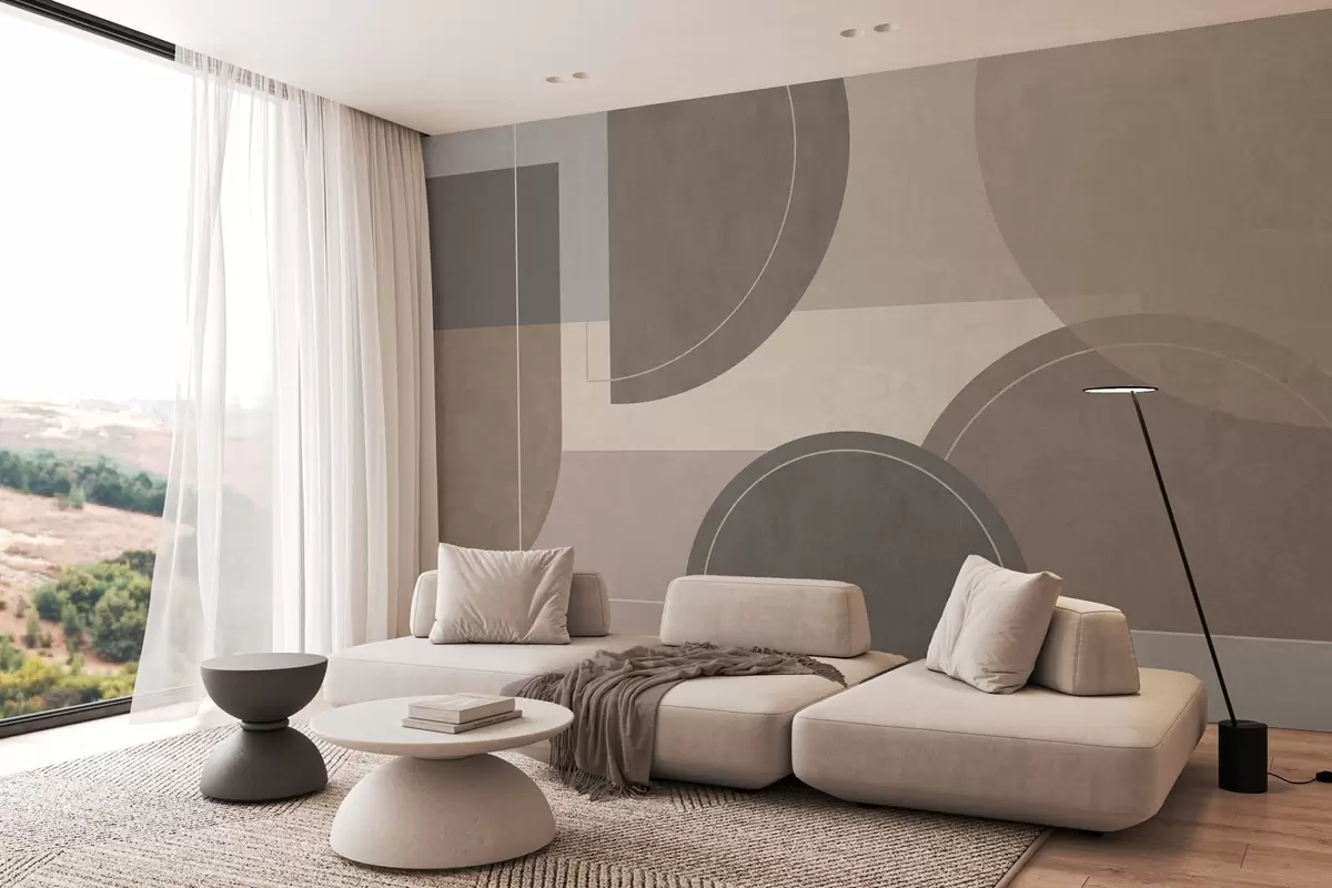 fotószőnyeg modern geometria természetes színekben w04811
