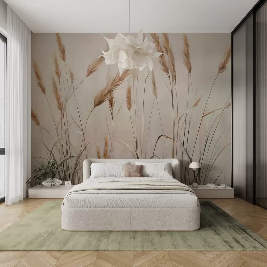 Fotószőnyeg Búzával borított mező sárga kalászokkal, bézs háttér, természetes megvilágítás, meleg tónusok, részletgazdag ecsetvonások w09493 - Uwalls.hu fotószőnyeg Búzával borított mező sárga kalászokkal, bézs háttér, természetes megvilágítás, meleg tónusok, részletgazdag ecsetvonások w09493