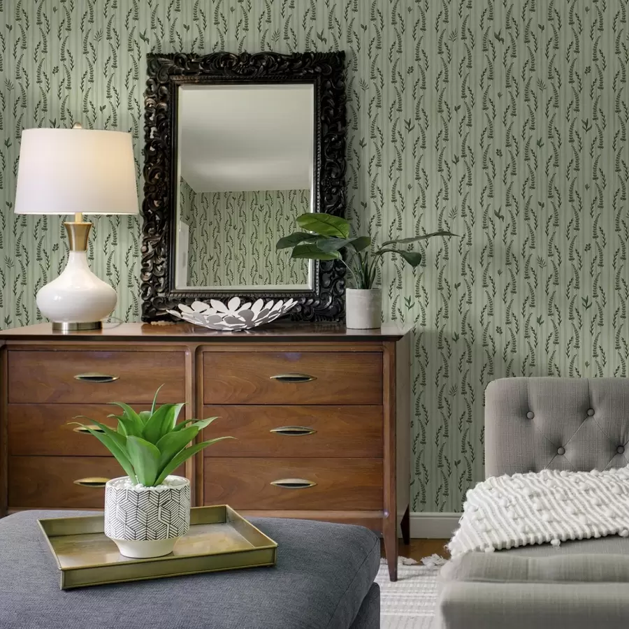 fotószőnyeg Sűrű zöld fű és csíkokkal tarkított menta hajtások a00819