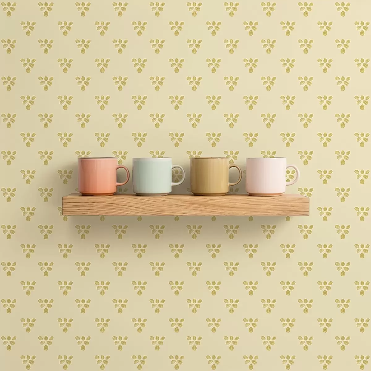 Háttérkép Kis ismétlés: három levél krém-bézs színű alapon a00848 Háttérkép Kis ismétlés: három levél krém-bézs színű alapon a00848