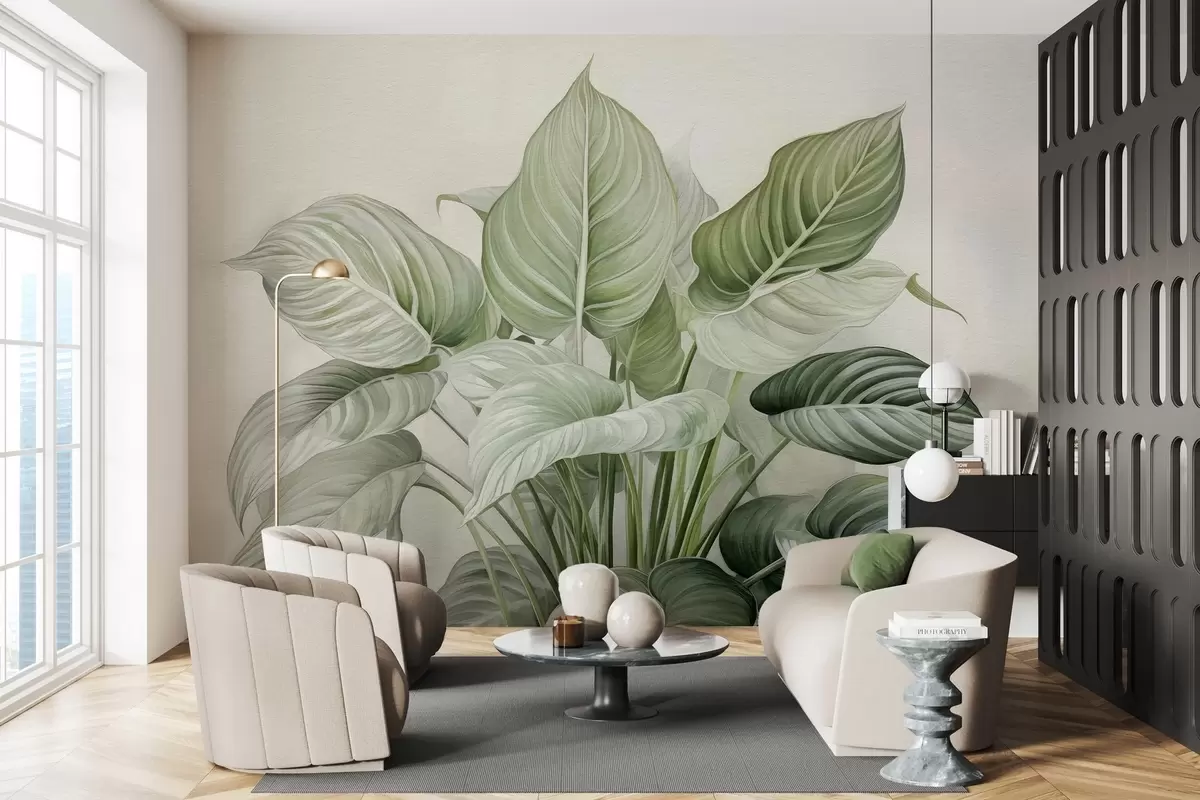 Fotószőnyeg Zöld levelekből álló buja bokor a falon w04835 - Uwalls.hu fotószőnyeg Zöld levelekből álló buja bokor a falon w04835