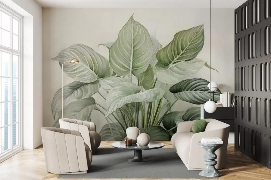 fotószőnyeg Zöld levelekből álló buja bokor a falon w04835