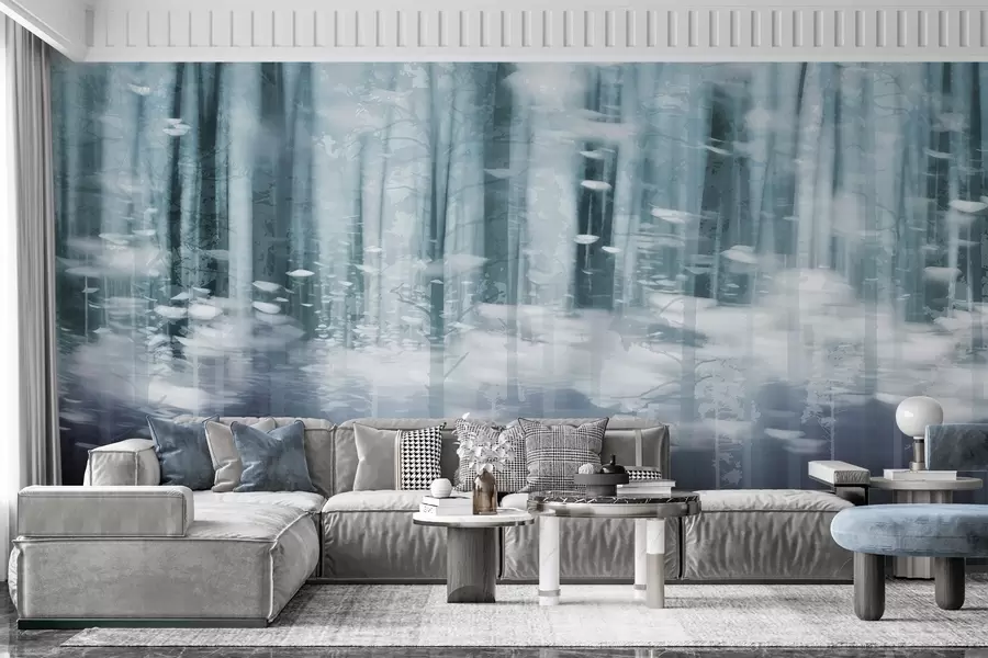 fotószőnyeg Pasztell színű stilizált fatörzsek w04844v1