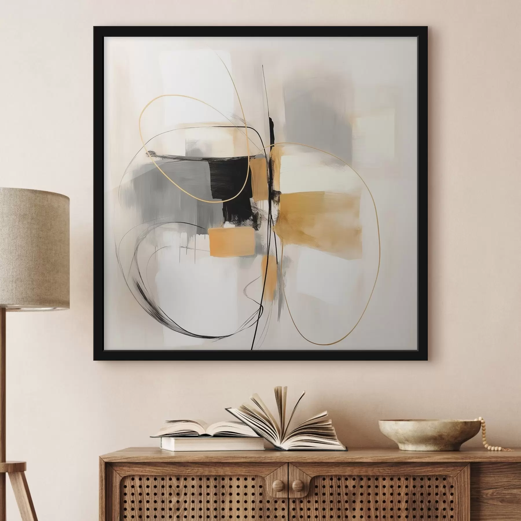 fotószőnyeg Absztrakt, vonalak és formák olajfestmény stílusban f46322