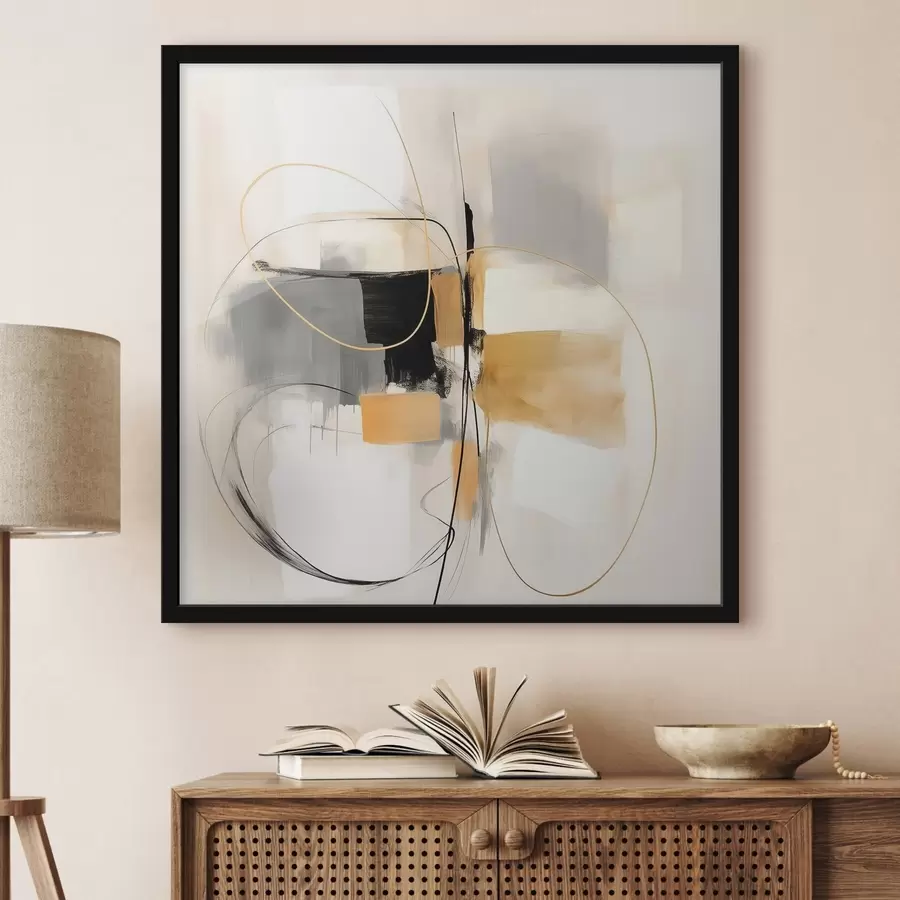 fotószőnyeg Absztrakt, vonalak és formák olajfestmény stílusban f46322