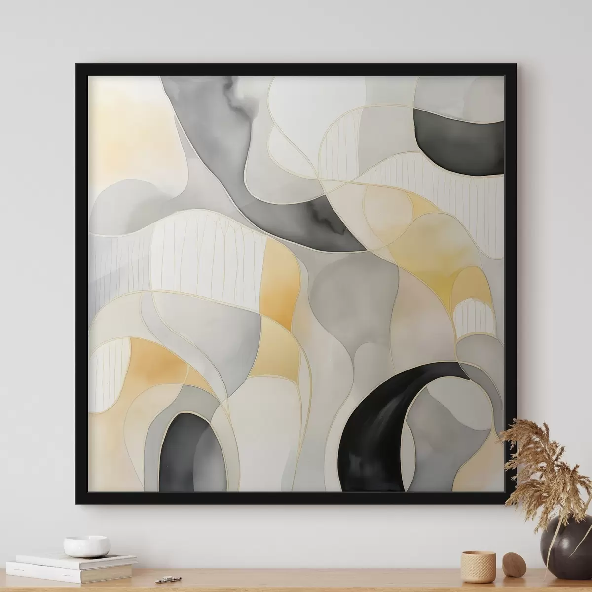 Plakát a sziklán Hullámos formák alkoholos tinta stílusban f46329