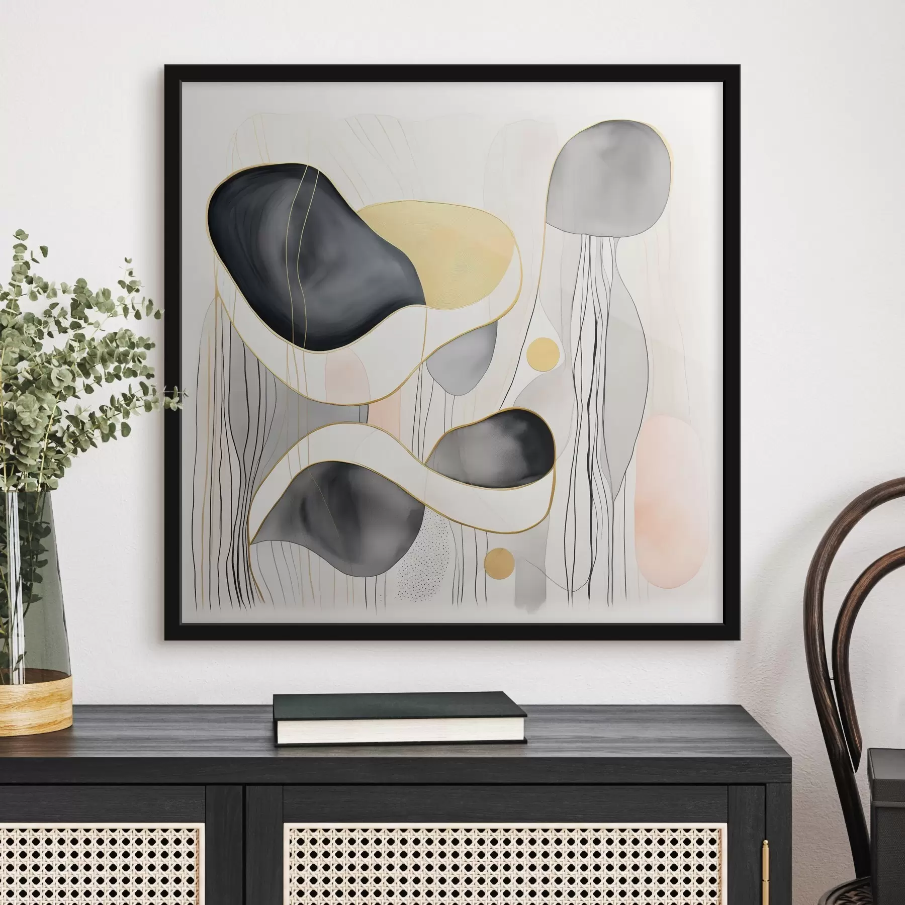 fotószőnyeg Semleges összetétel, szürke és homokos foltok modern stílusban f46334