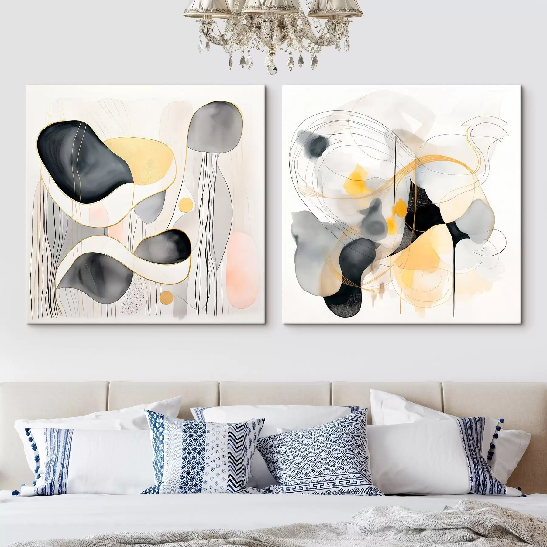 Fotótapéta Monokróm és sárga akcentus absztrakt stílusban m00905 - Uwalls.hu fotótapéta Monokróm és sárga akcentus absztrakt stílusban m00905