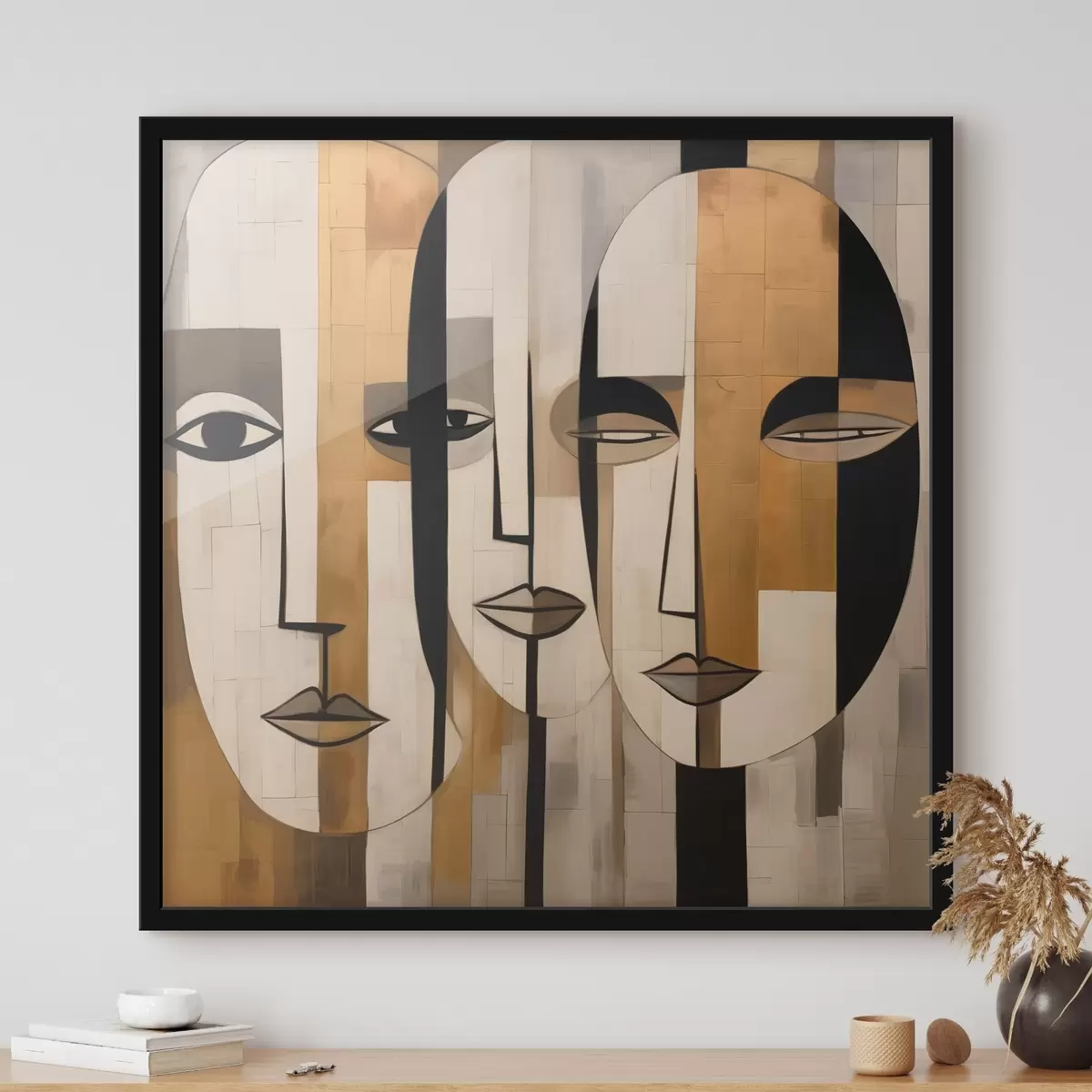 Plakát a sziklán Absztrakt arcok f46452