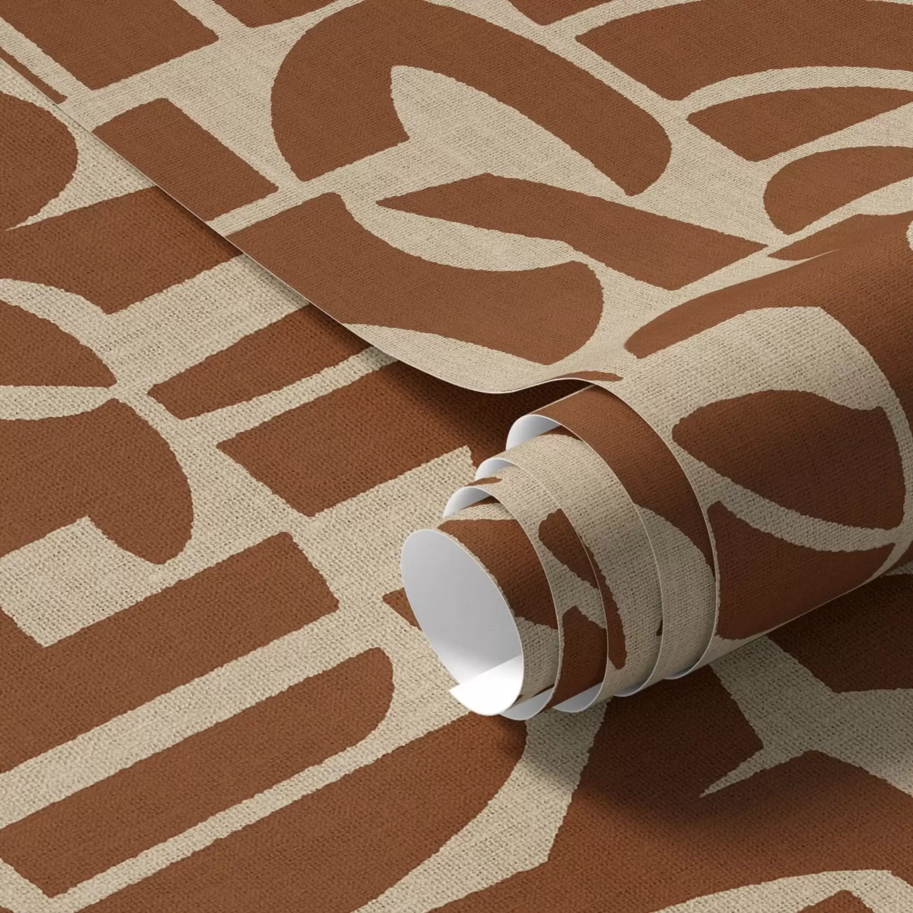 fotószőnyeg Terrakotta geometrikus formák lenvászonon a00774