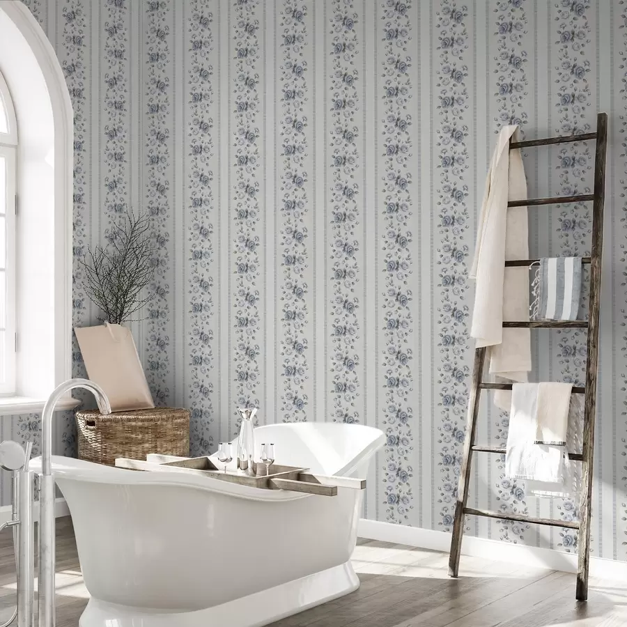 fotószőnyeg Kék rózsák függőleges sávokban világos háttér előtt a00860