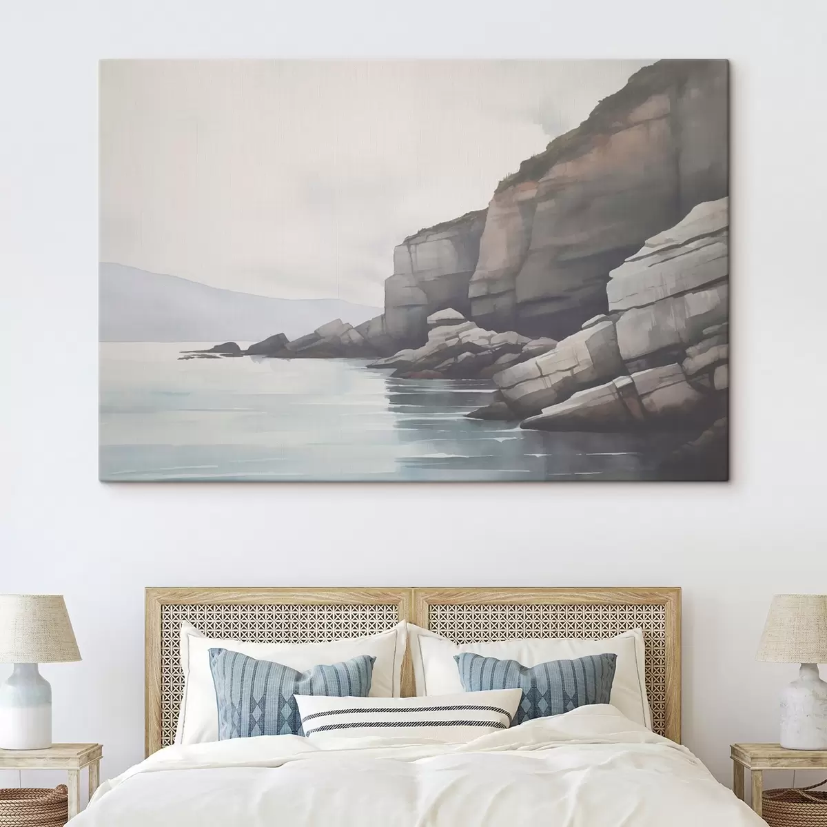 fotótapéta Ködös sziklás part s46464