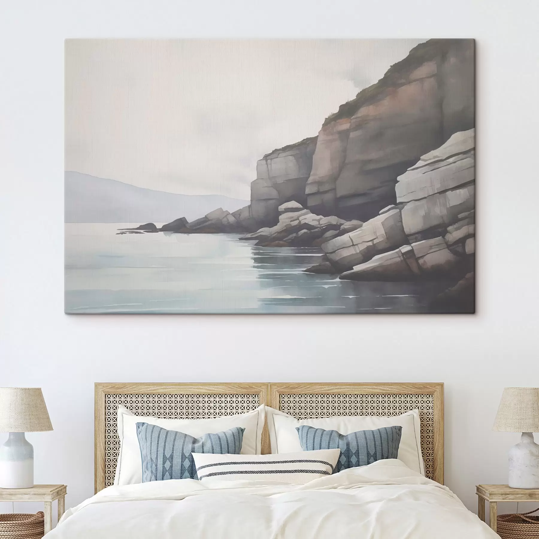 fotótapéta Ködös sziklás part s46464