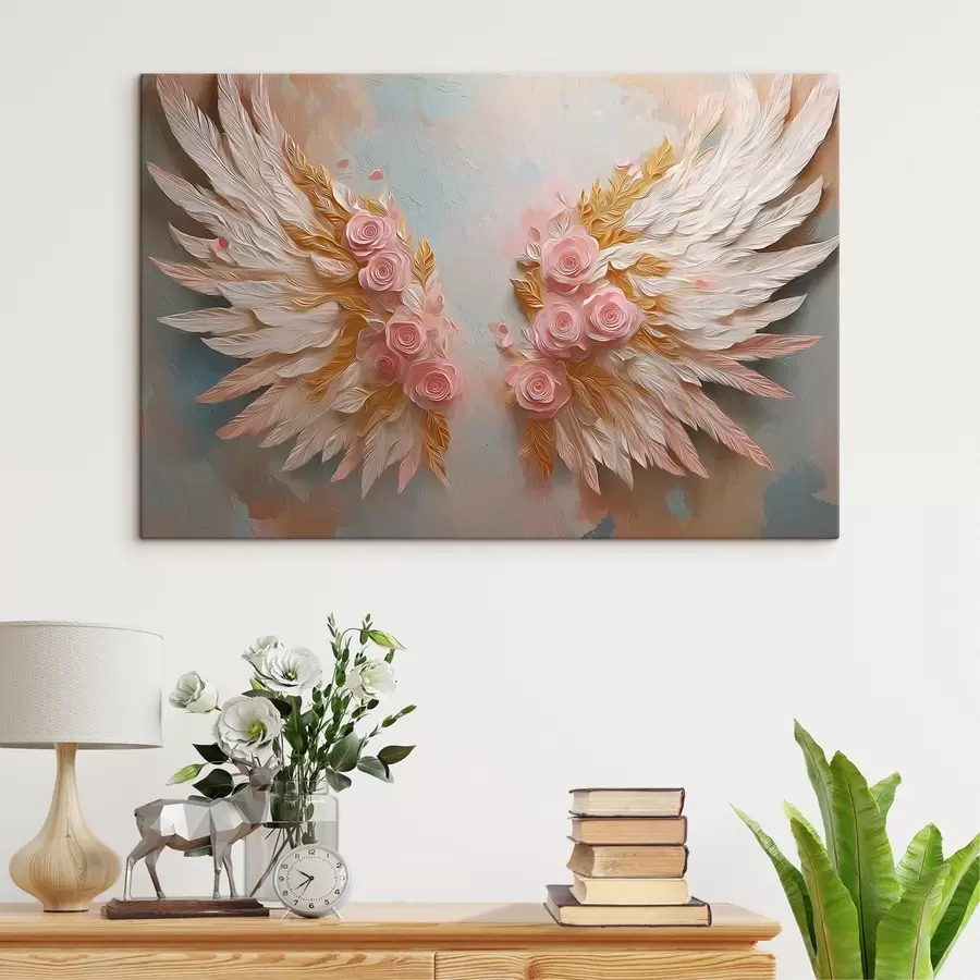 fotótapéta Sárga és rózsaszín szárnyak s46551