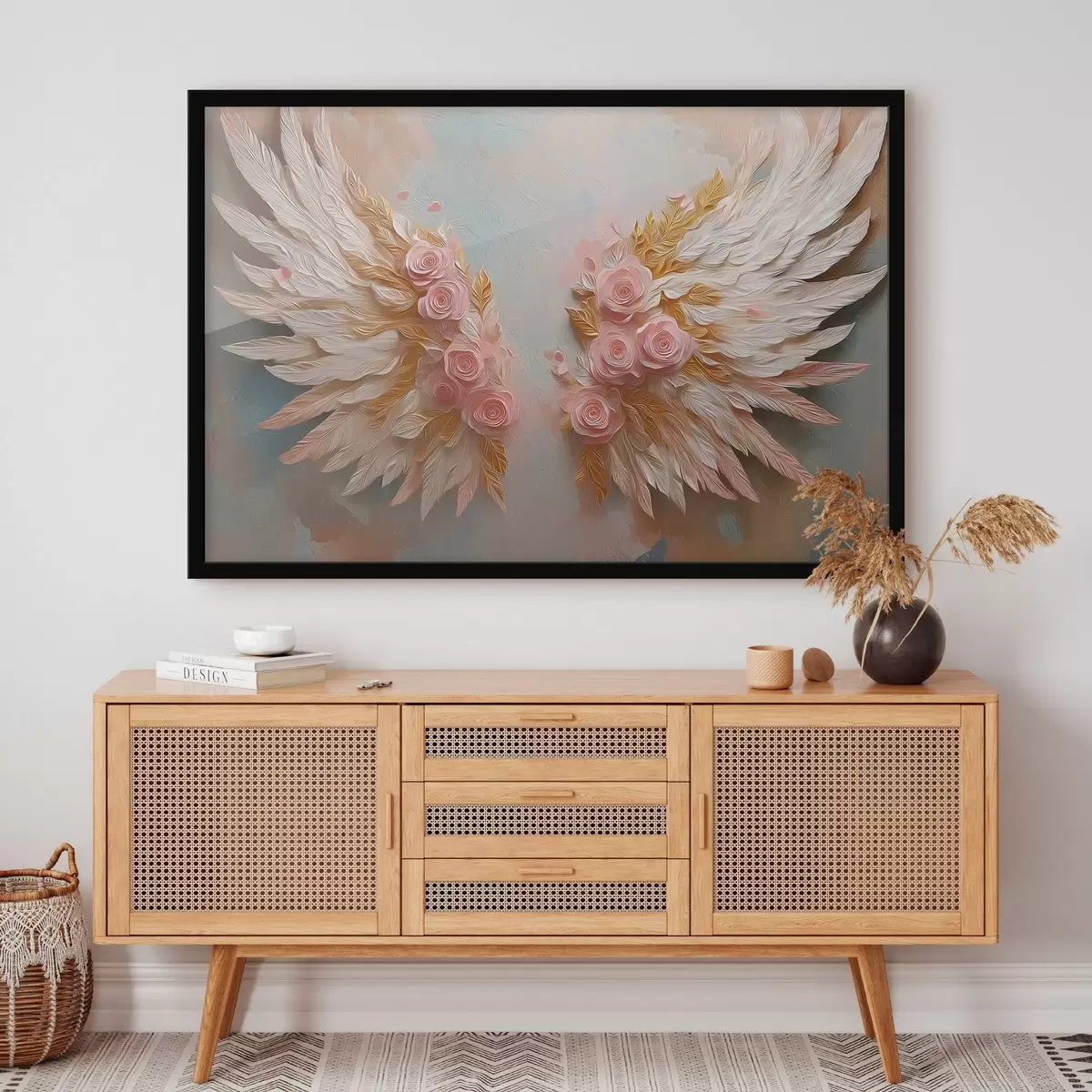 Plakát a sziklán Sárga és rózsaszín szárnyak f46551