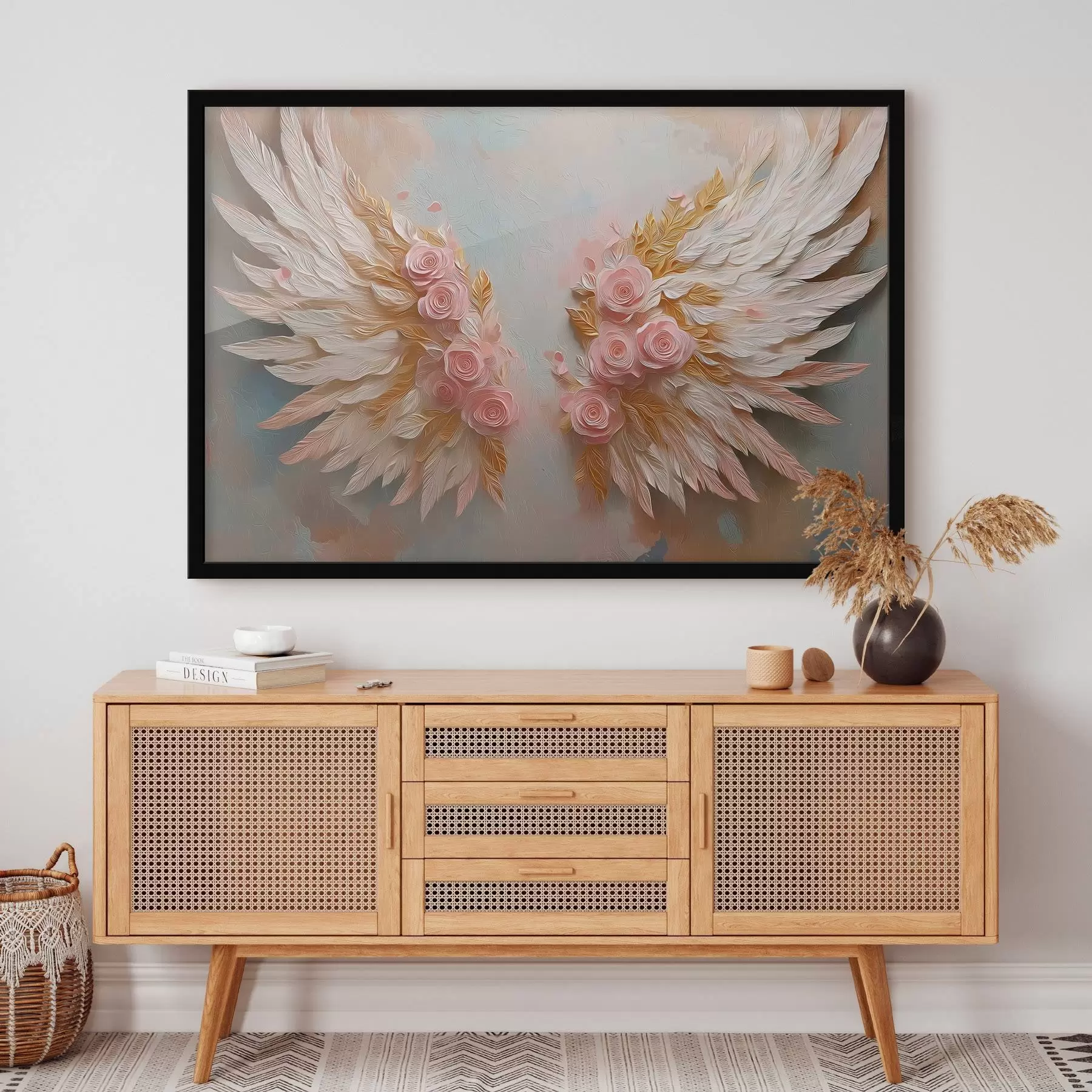 fotószőnyeg Sárga és rózsaszín szárnyak f46551