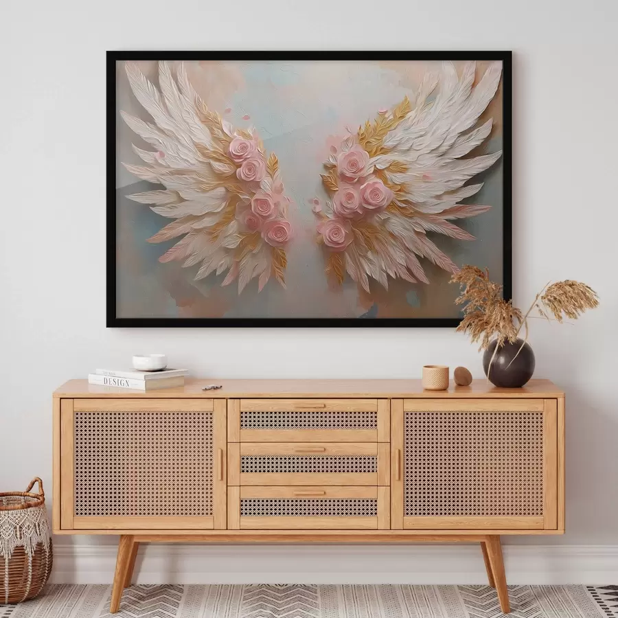 fotószőnyeg Sárga és rózsaszín szárnyak f46551