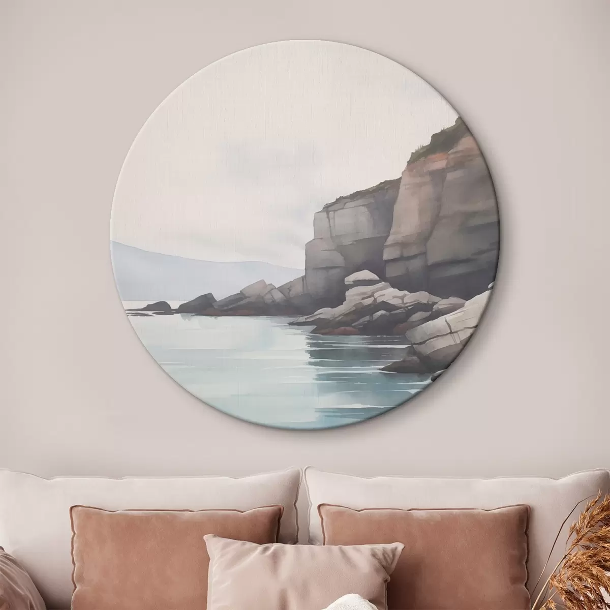 Kerek festmények Ködös sziklás part r46464