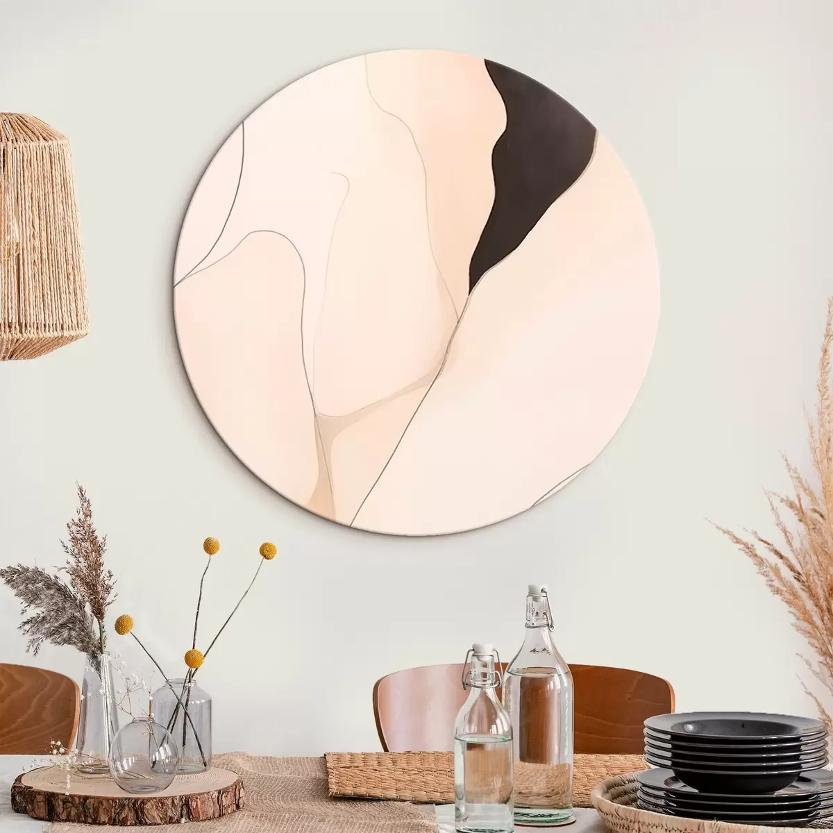 Kerek festmények Kontúr absztrakció r46470