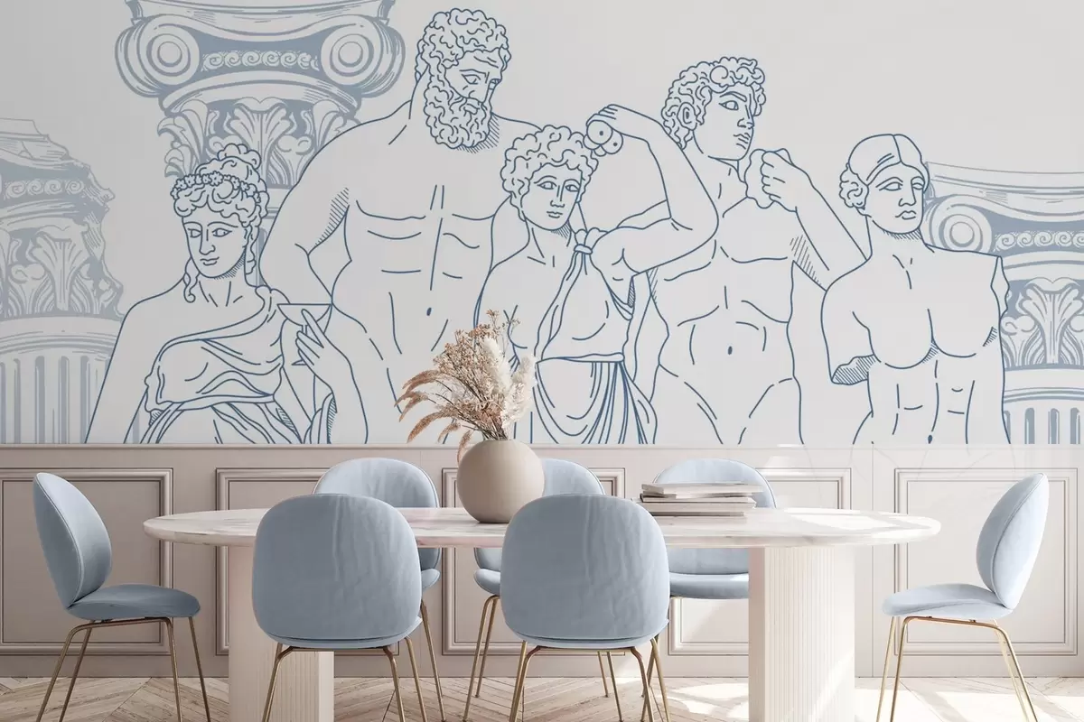 fotószőnyeg Ősi emberek és oszlopok w04865