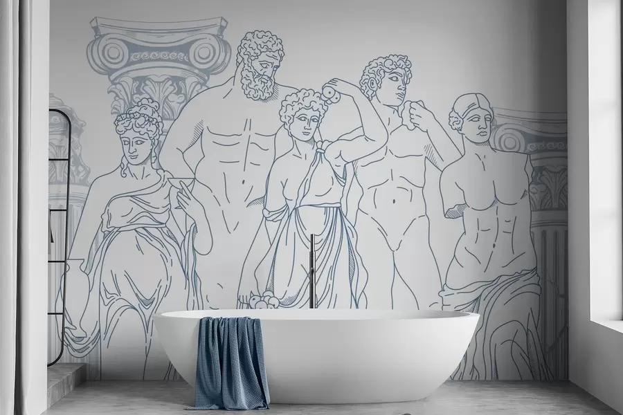 fotószőnyeg Ősi emberek és oszlopok w04865