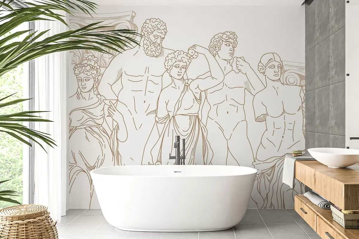 fotószőnyeg Ősi emberek és oszlopok w04865v1