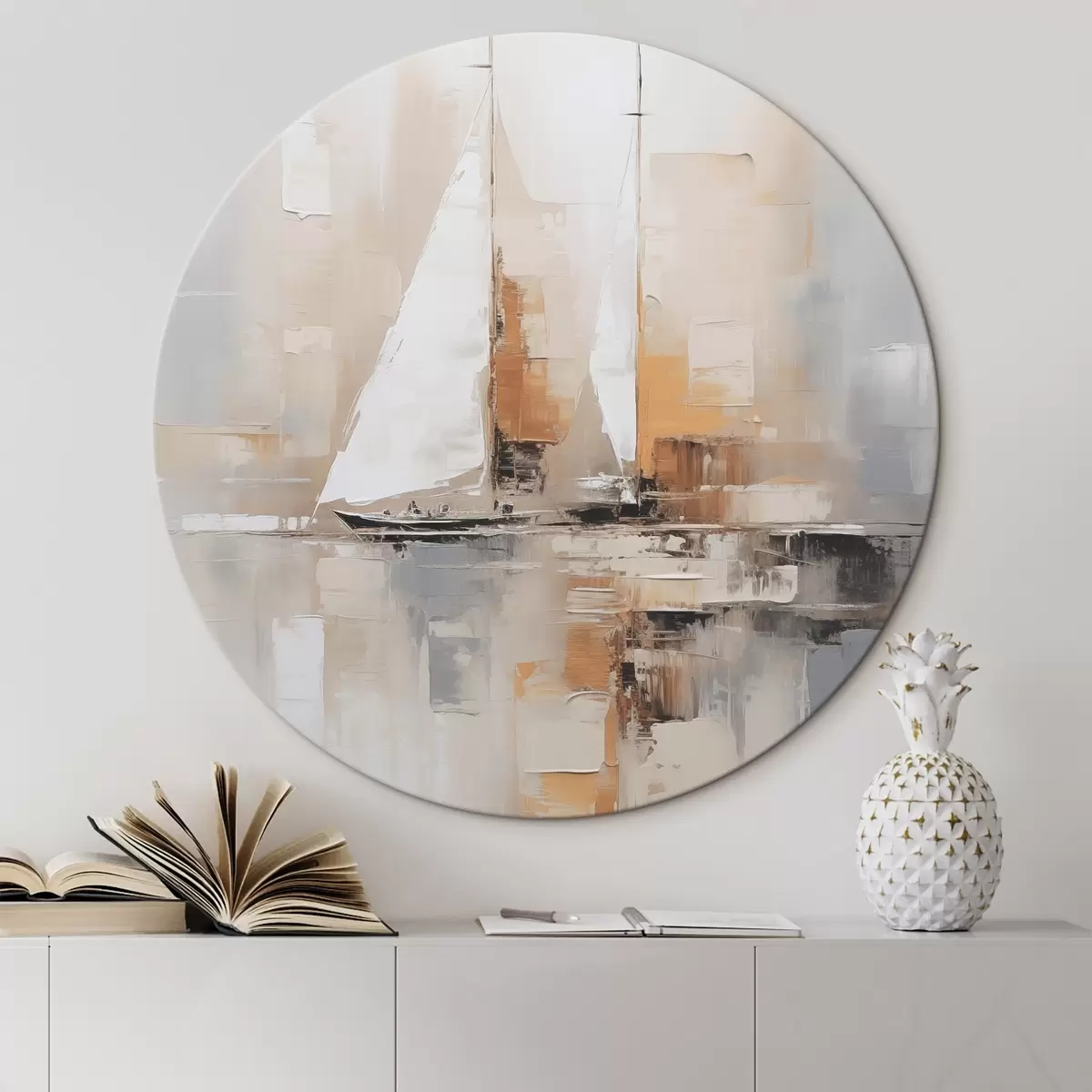 Kerek festmények Vitorlás absztrakció r46566