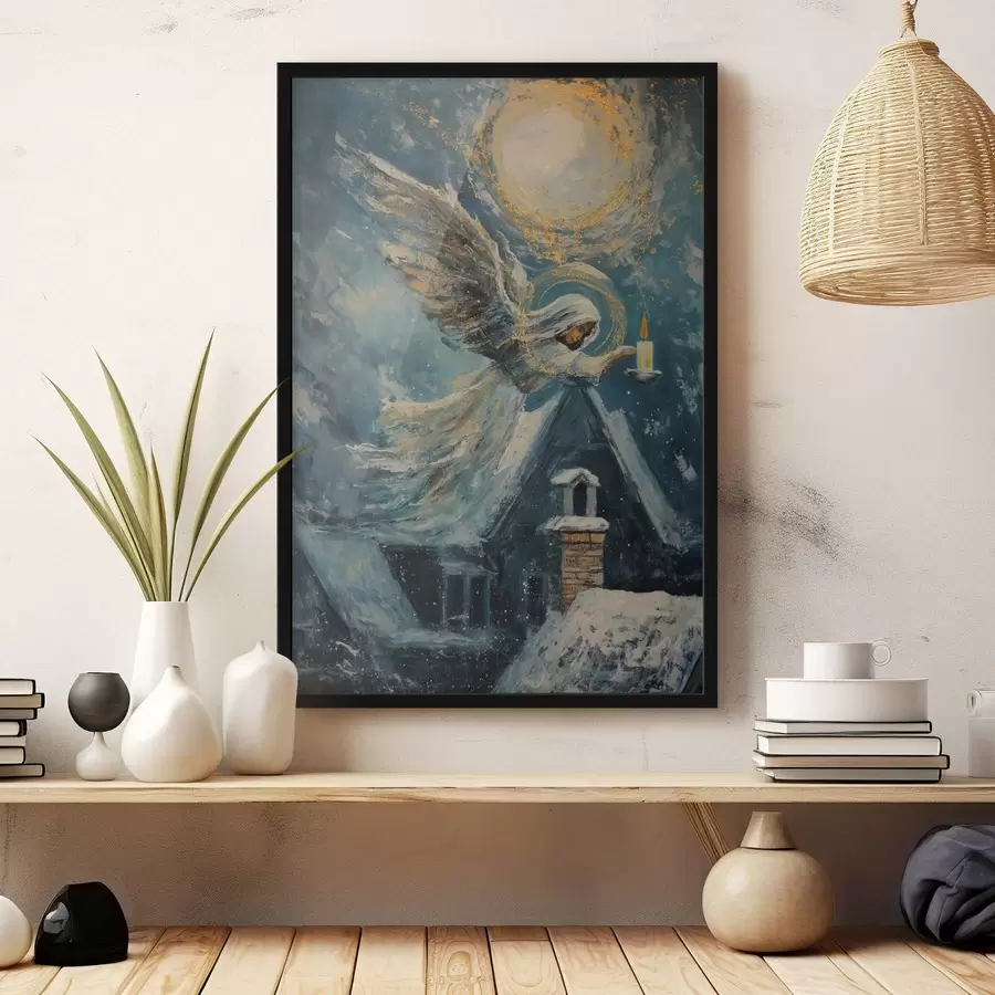 fotószőnyeg Angyal a házak felett f46600