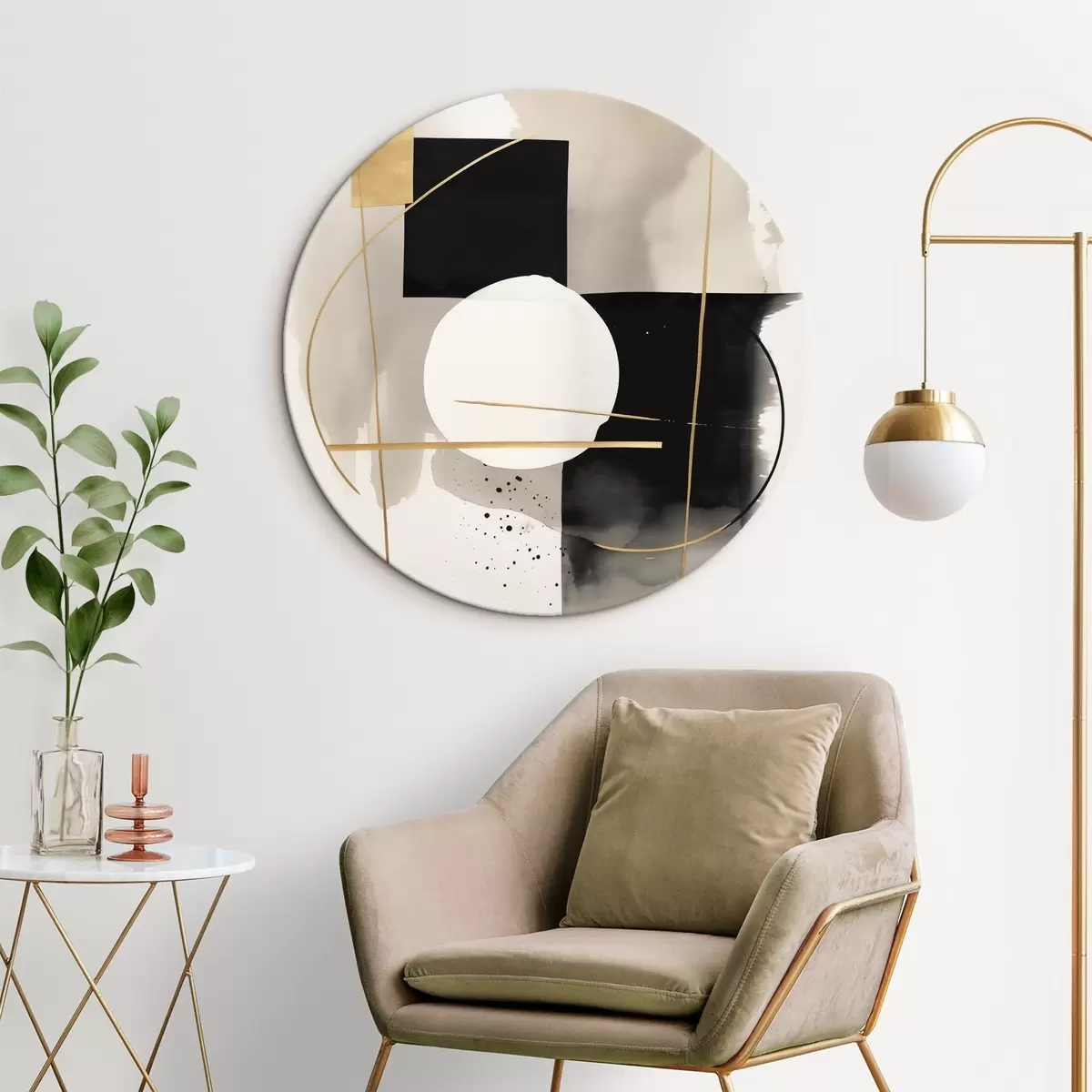 Kerek festmények Absztrakciók formákkal r46573