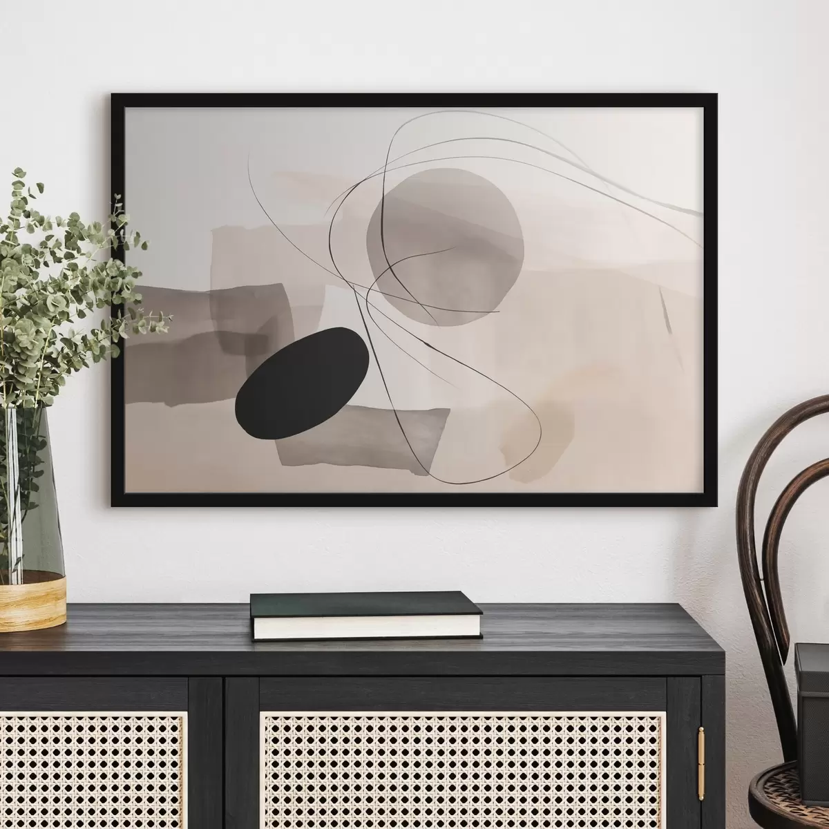 Plakát a sziklán Absztrakt formák vonalakkal f46455