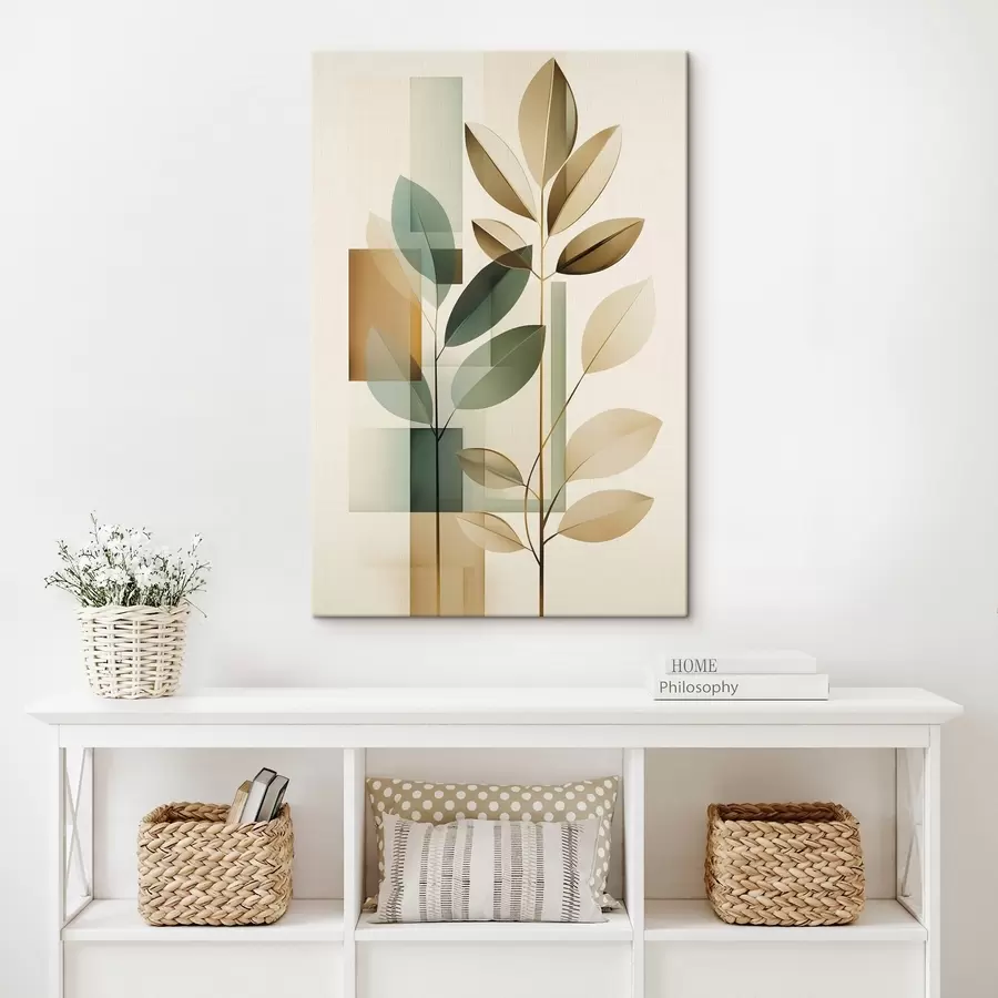 fotótapéta Geometriai absztrakció levelekkel s46581