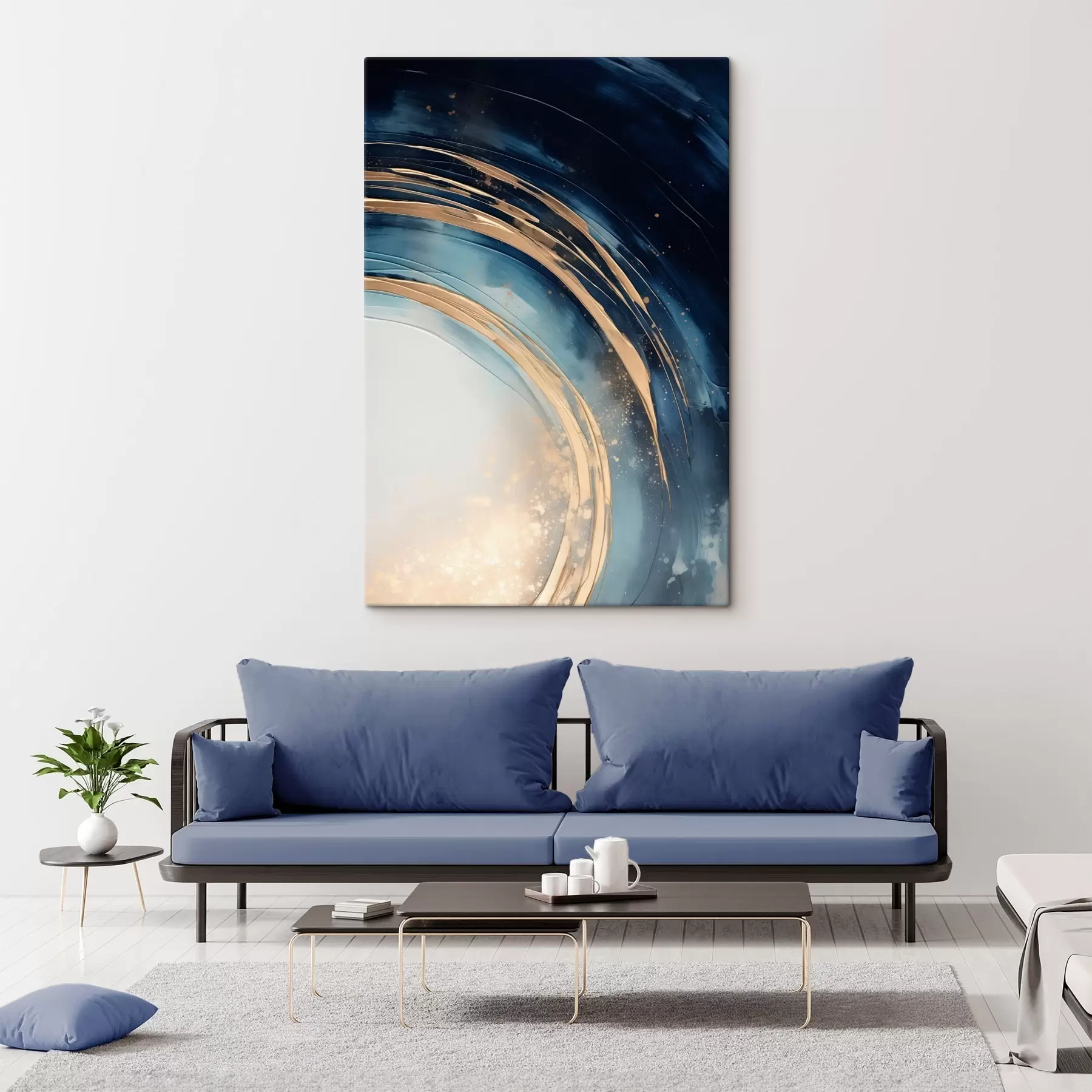 fotótapéta Keskeny réteges gyűrűk a halvány horizont felett s46489