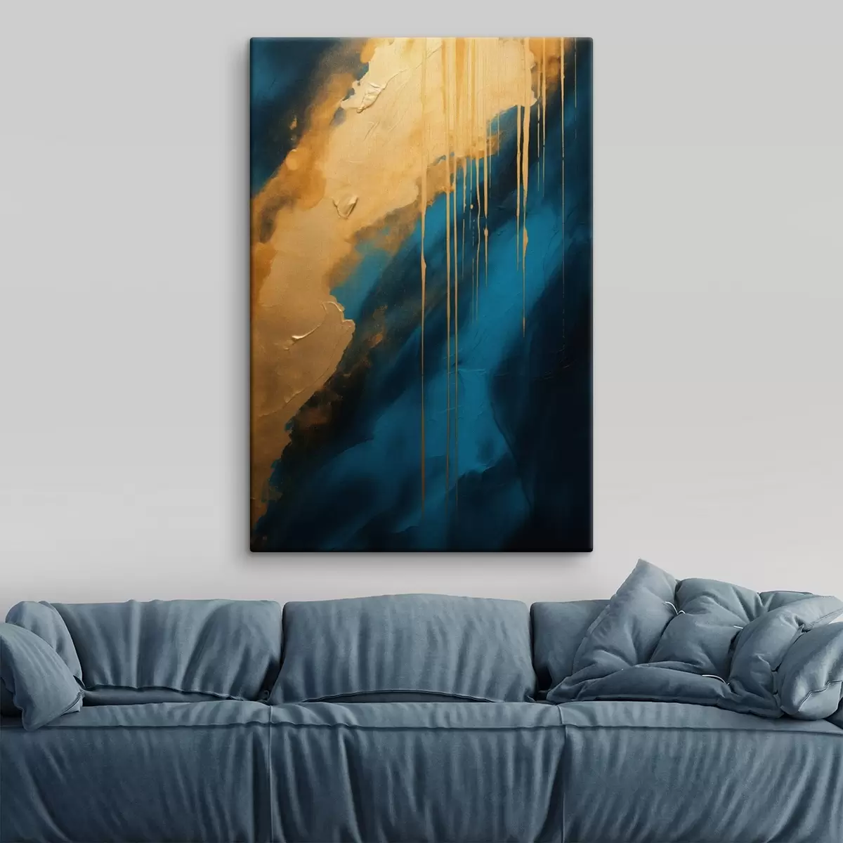 fotótapéta Zöldeskék és mélykék absztrakt, áramló meleg fénycsóvával s46509