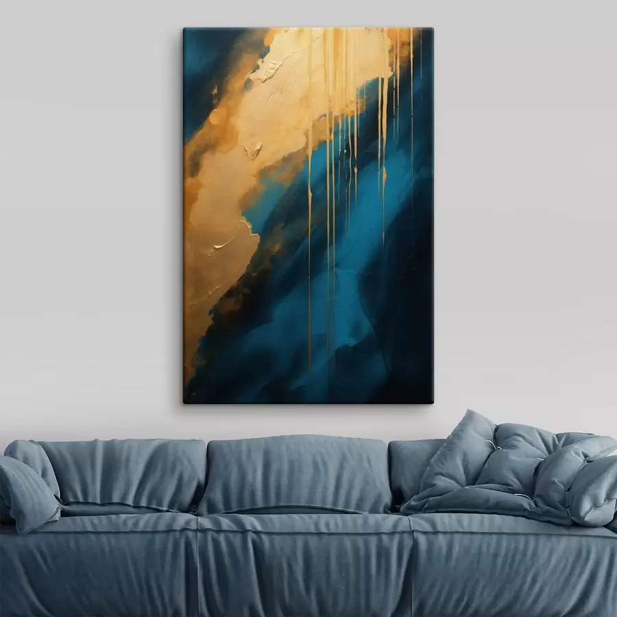 fotótapéta Zöldeskék és mélykék absztrakt, áramló meleg fénycsóvával s46509