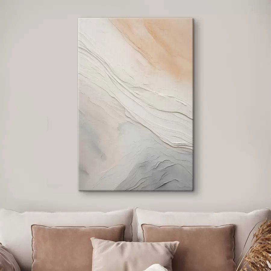 fotótapéta Texturált vakolat hullámok lágy elefántcsont és homok árnyalatokban s46510