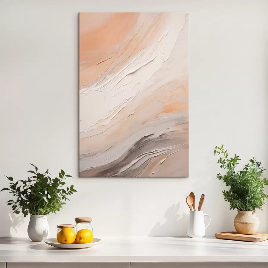 fotótapéta Texturált vakolat meleg bézs színben, lágy szürkével s46511