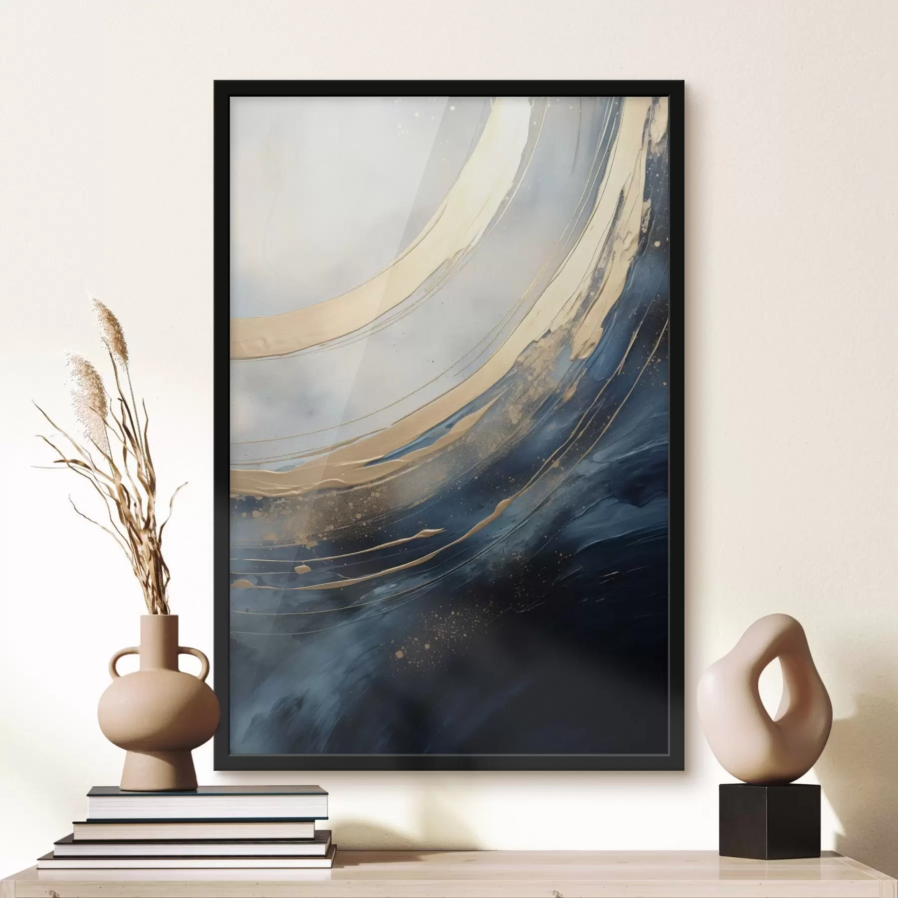 fotószőnyeg Széles fényívek mélykék háttér előtt f46487