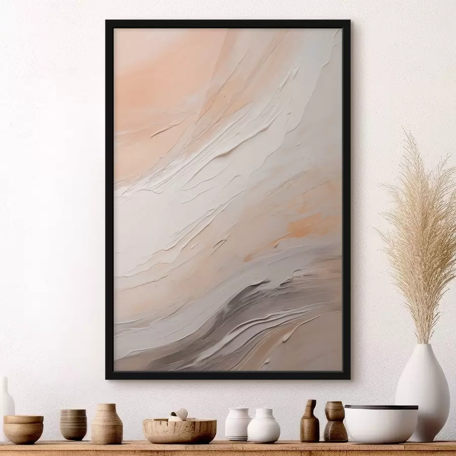 fotószőnyeg Texturált vakolat meleg bézs színben, lágy szürkével f46511