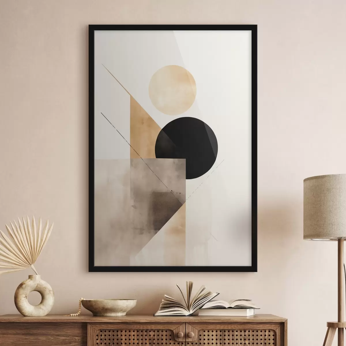 Plakát a sziklán Minimális kompozíció: kör, háromszög és síkok f46532