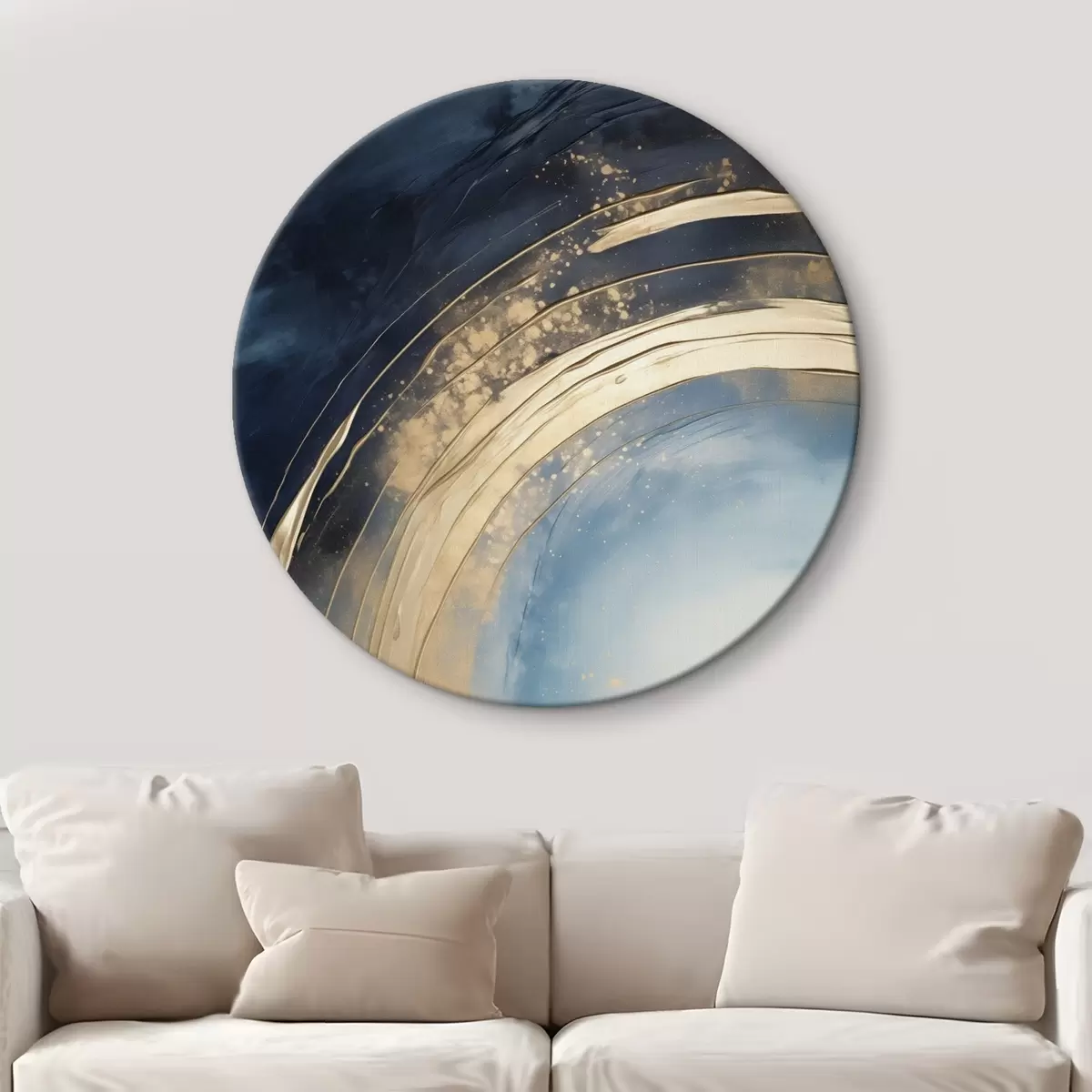 Kerek festmények Széles gyűrű, világos középponttal és foltos mázzal r46488