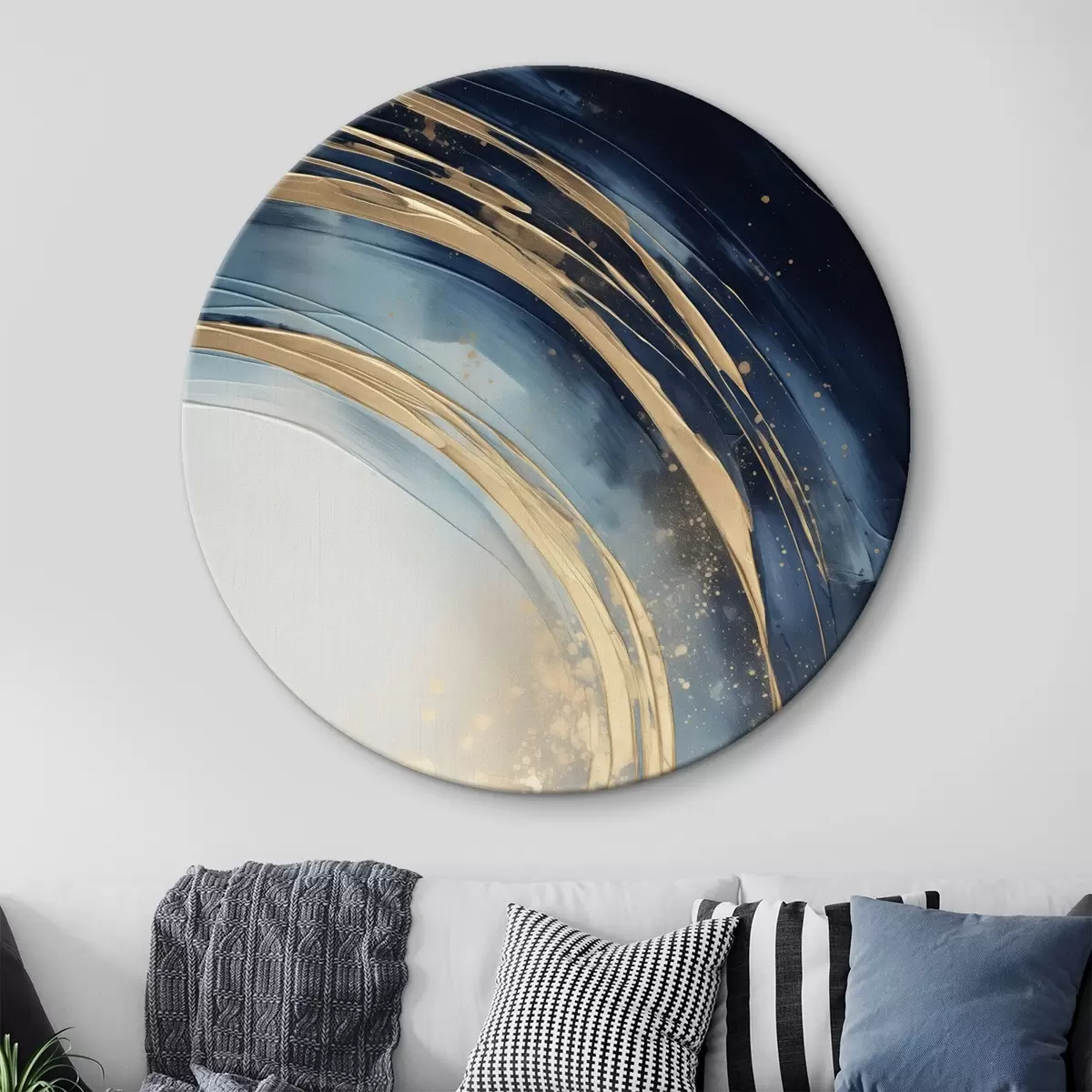 Kerek festmények Keskeny réteges gyűrűk a halvány horizont felett r46489