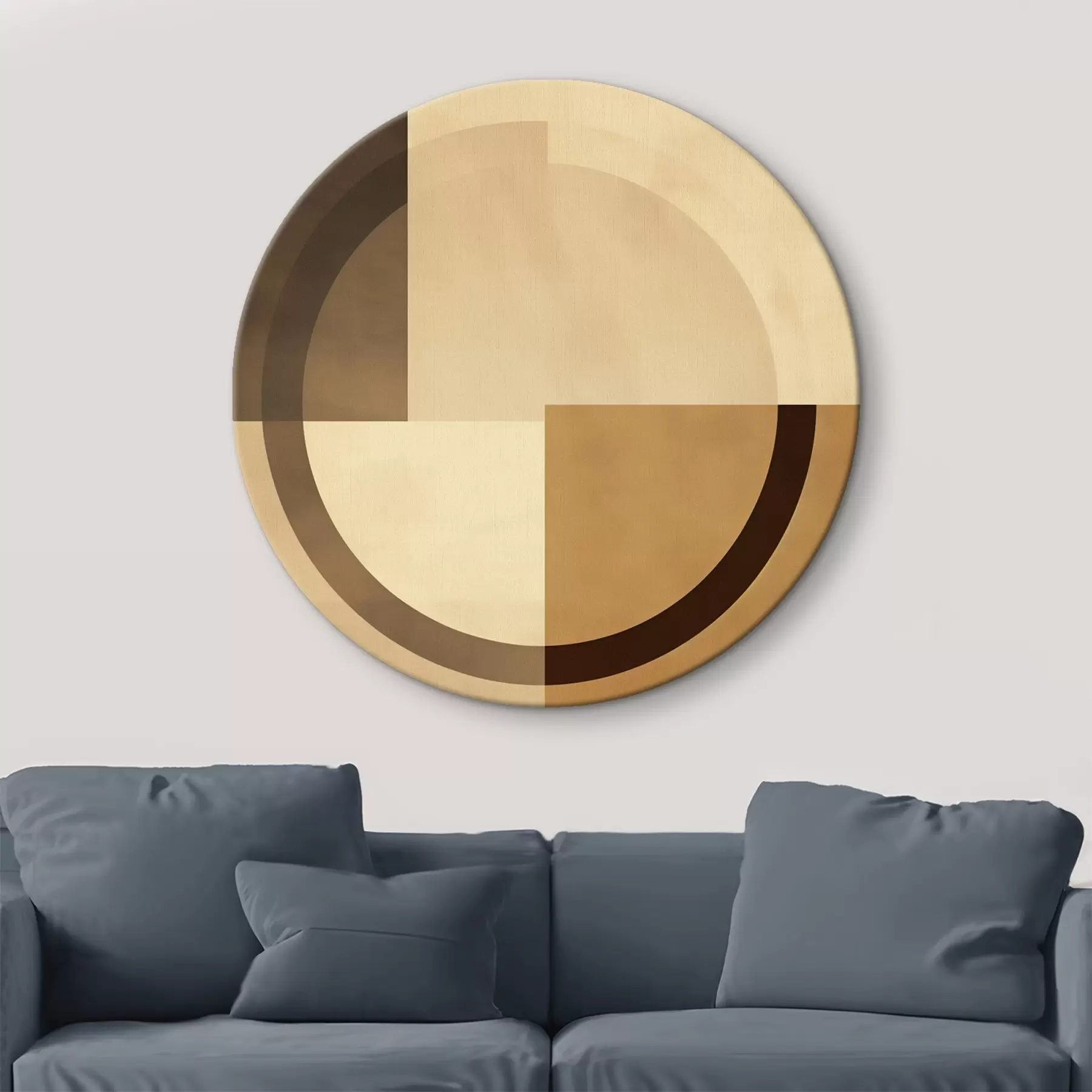 fotótapéta Halvány négyzetek áttetsző gyűrűvel, meleg földszínekkel r46498