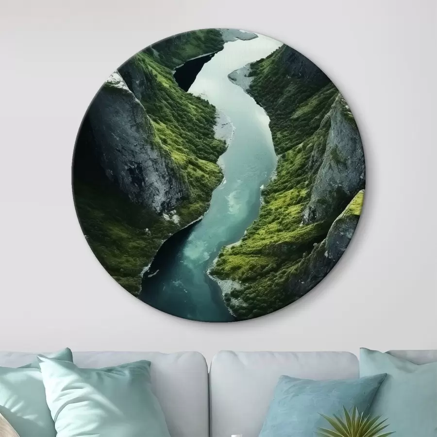 fotótapéta Kanyargós folyó sziklák között, madártávlatból r46521