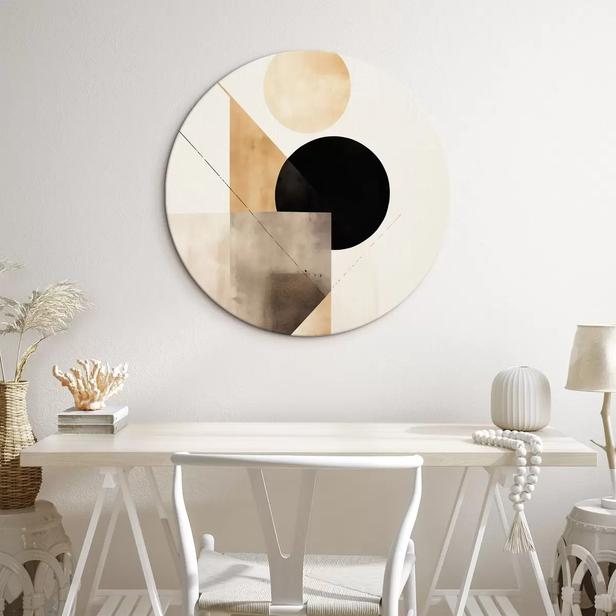 Kerek festmények Minimális kompozíció: kör, háromszög és síkok r46532