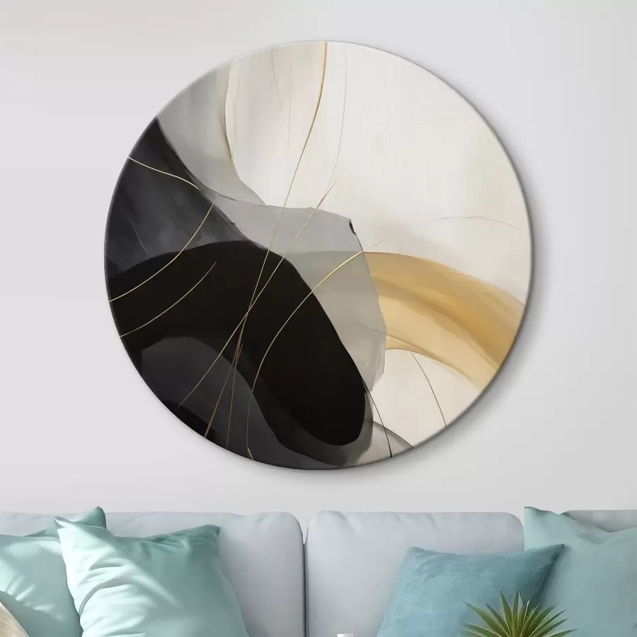 fotótapéta Puha ívek feketében és bézsben, meleg akcentussal r46542