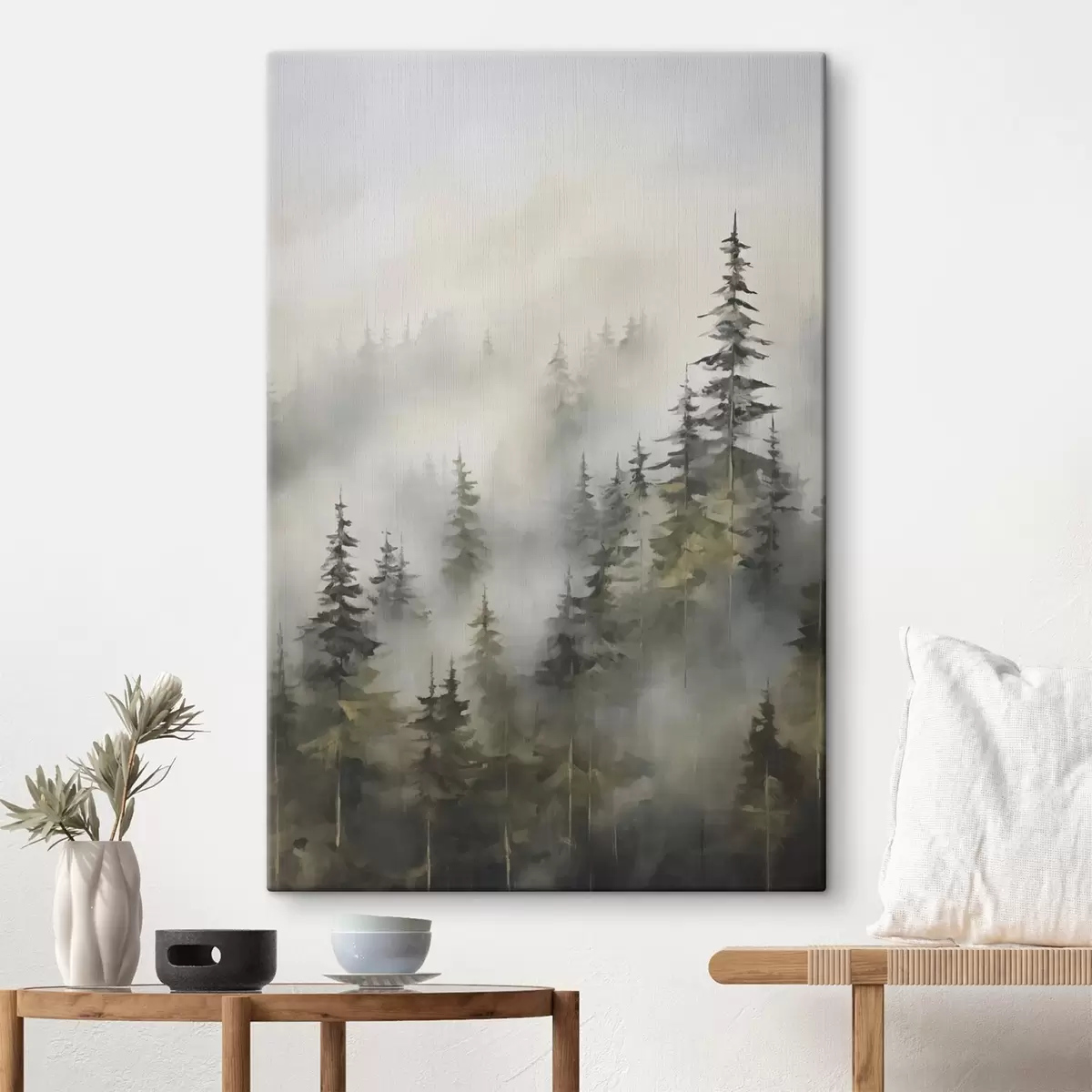 fotótapéta Ködös erdő festmény utánzat s46671