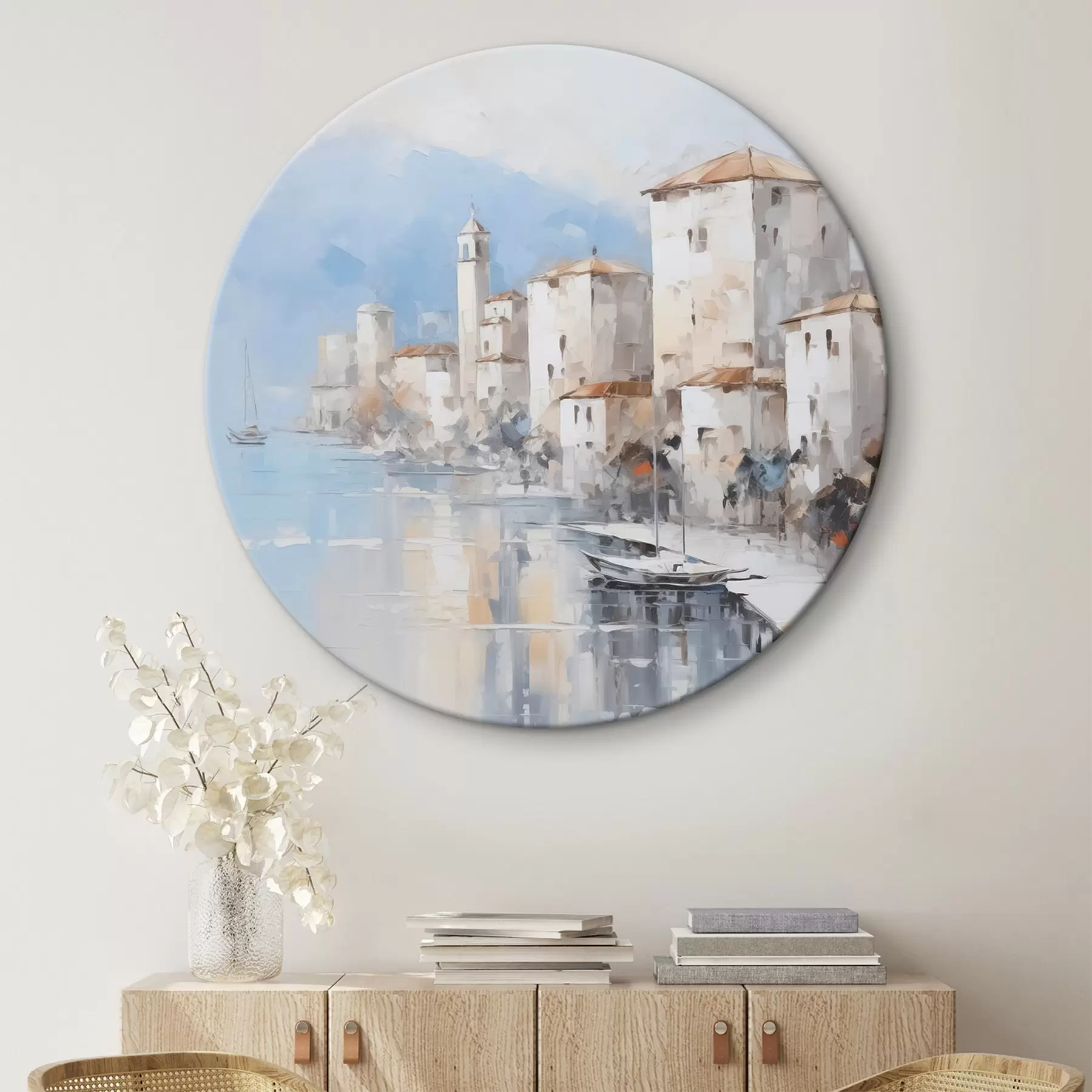 fotótapéta Absztrakt házak az öbölnél festmény utánzat r46673