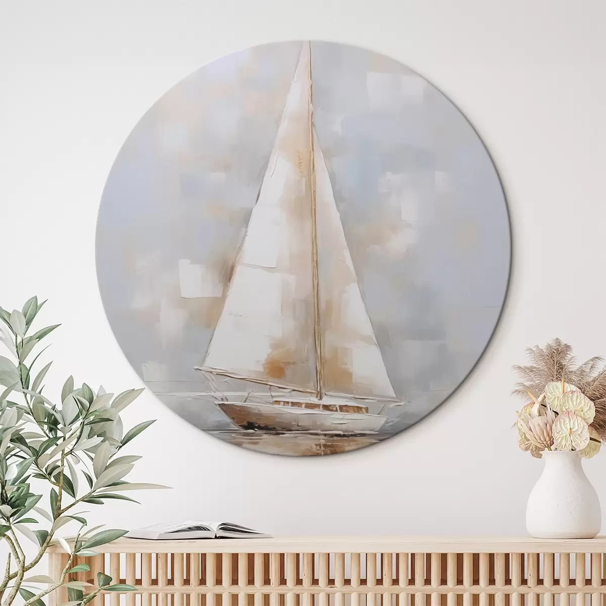Kerek festmények Vitorlás hajó utánzat festmény r46677