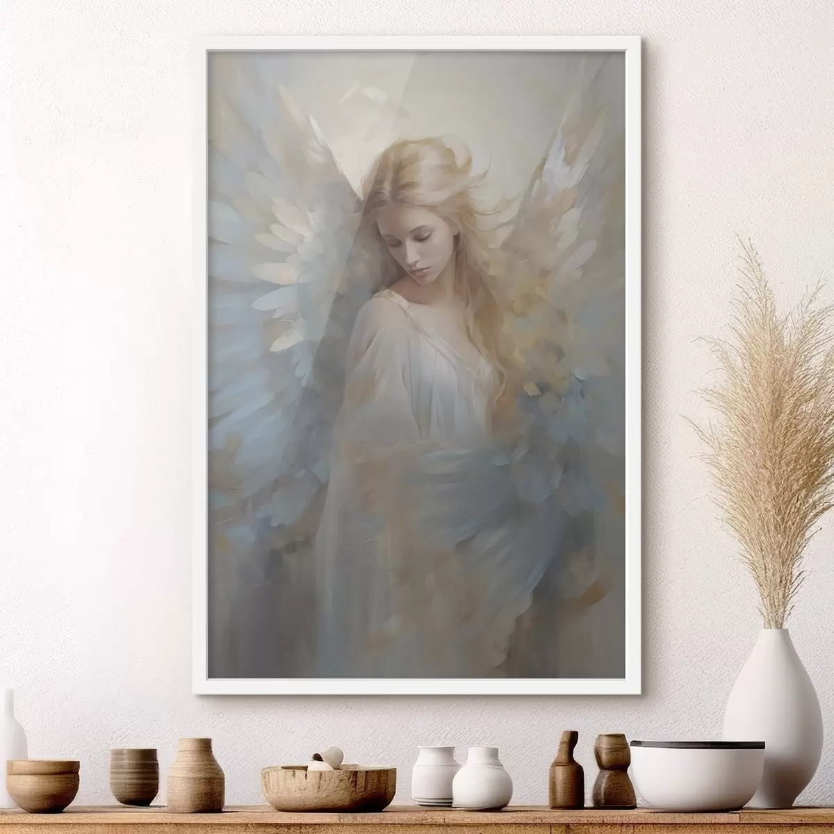 Plakát a sziklán Angyal absztrakt festmény utánzat f46682